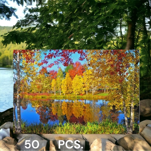 50 10X13 Poly Mailers Autumn Lake Shipping Envelopes PRICE IS FIRM Fall - Picture 2 of 8
